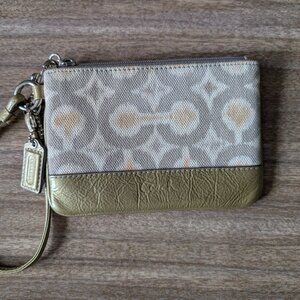 Coach Grey Ikat Print Wristlet